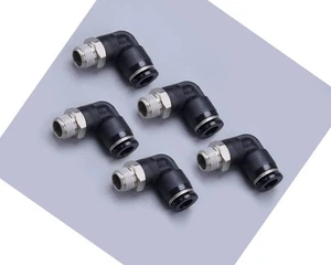 5pcs 1/4" OD Tube X 1/8" PT Pneumatic Elbow Push To Connect Air Fitting A9 - Picture 1 of 5