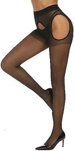 Strapsstrumpfhose für Damen transparent Strumpfhose Control Top Overknee Stoc... - Bild 1 von 8