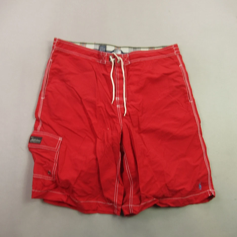 Polo Ralph Lauren Pantalones Cortos Para Hombres Tabla Grande Traje de Baño Ligero Nadar Rojo Foto 1 de 4