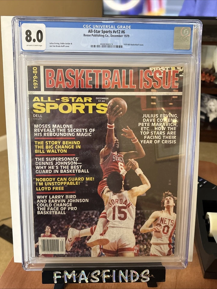 Revista deportiva All Star Dr J Julius Erving Sixers 1979/1980 clasificación CGC 8,0  Foto 1 de 3