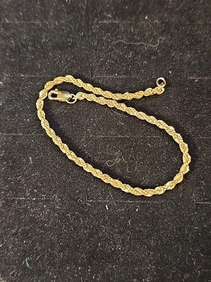 Brazalete de cadena de cable lleno de oro 1/20 12k, 7 pulgadas, sin marca F37 Foto 1 de 4