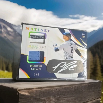 2020 Panini Immaculate Collection Baseball Matinee Gold Brandon Lowe /5 - Image 1 of 3
