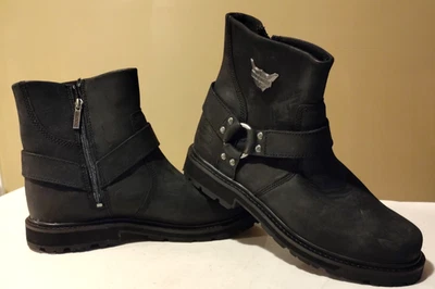 NEW Harley Davidson Men's 11.5 M Rambert 7 In Black Leather Biker Boots D93491 - Image 1 of 4