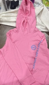 Vineyard Vines Hooded Tshirt Girls Pink Long Sleeve Excellent - Picture 1 of 5