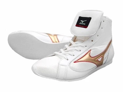 [Hecho a pedido] Zapatos de Boxeo Cortos MIZUNO Originales Blanco/Dorado/Rojo Line Spectra Foto 1 de 4
