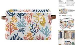 Large Storage Basket Sea Corals and Seaweed Foldable Storage Box Color 2 - Picture 1 of 8