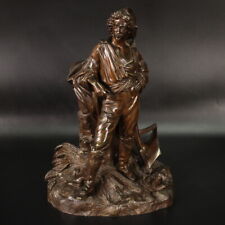 Antique bronze sculpture farmer statue antique collection 19th century