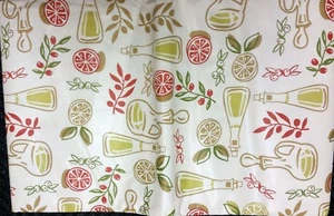 TOVAGLIA VINILE RETRO FLANELLA 52"x 104" (8-10 ppl) BOTTIGLIE OLIO D'OLIVA E ALTRO, AP - Foto 1 di 9