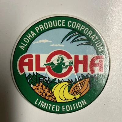 Vintage Aloha Produce Corporation Hawaii Limited Edition POG Milk Cap 1993 NEW - Image 1 of 2