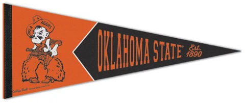 Oklahoma State Cowboys PISTOL PETE 1940s-Style Premium Felt Collectors PENNANT Cover