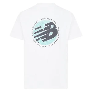 NEW BALANCE MEN'S WLDPACK GRAPHIC PRINT T-SHIRT TEE TOP WHITE RETRO NEW BNWT M - Picture 1 of 2