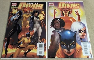 Marvel Divas #1 (cubierta de J. Scott Campbell) + #2 (2009) lote de cómics de Marvel - Imagen 1 de 5