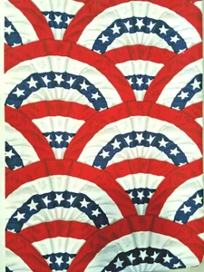 Stoff SWAG ROT WEISS BLAU 3,5ydxWOF 100 % Quilt Baumwolle Federn Daisy Kingdom - Bild 1 von 5