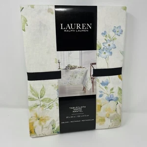 Ralph Lauren Floral Tablecloth Cotton Spring Flowers 60x84 Oblong Rectangle - Picture 1 of 5
