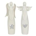 Pair Of Ceramic Angel Ornaments Christmas Wedding Faith Health Birthday Gift