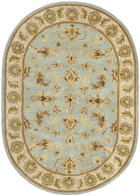 Safavieh Heritage LIGHT BLUE / BEIGE 4'-6" X 6'-6" Oval Area Rug - HG913A-5OV - Image 1 of 3