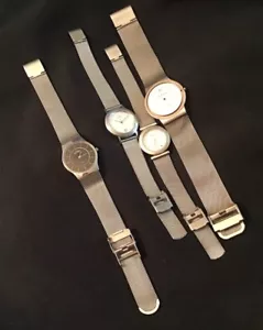 Skagen Watch Stainless Steel Denmark Slim Quartz 233SSSB Mesh Band New Batry Lot - Picture 1 of 10