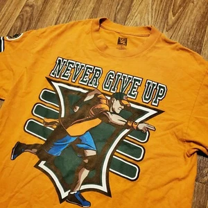 WWE John Cena Shirt Adult Large Orange Never Give Up You Can't See Me 15x - Picture 1 of 6