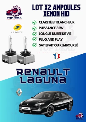 KIT 2x AMPOULES XENON HID Renault Laguna 3 de 2007 à 2015 35W blanc pur - Imagen 1 de 4