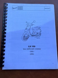 Piaggio Vespa LX150 USA Scooter Parts Catalog Manual 2005 USA ZAPM 448F..5 - Picture 1 of 6