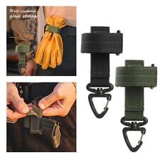 2Pcs Molle Glove Holder Strap Hiking Belt Rope Hanger Storage Buckle Clip