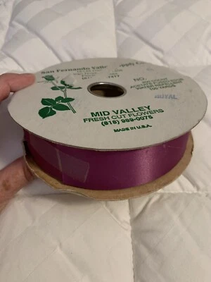 ❤️San Fernando Mid Valley￼ florist Supply 1950’s Burgundy Red Ribbon Spool - Image 1 of 4