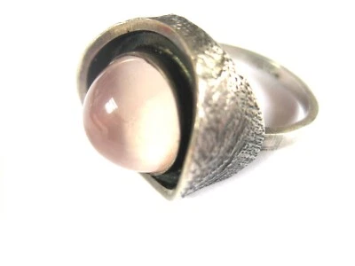 Anello In Argento 835 Con Quarzo Rosa, 11,15 G - Immagine 1 di 3