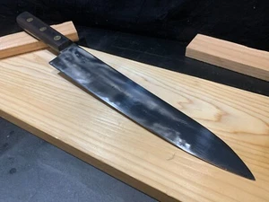 Used & Sharpened: Japanese Kitchen Knife 39-26 cm 177 g /Gyuto /Haru Ichiban - Picture 1 of 24