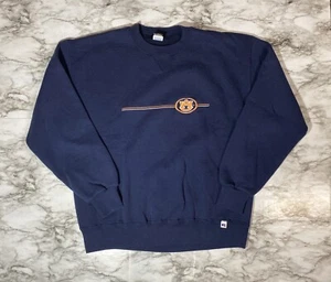 Vintage Auburn Tigers Sweater Mens Large Blue Russell USA 90s Crewneck - Picture 1 of 10