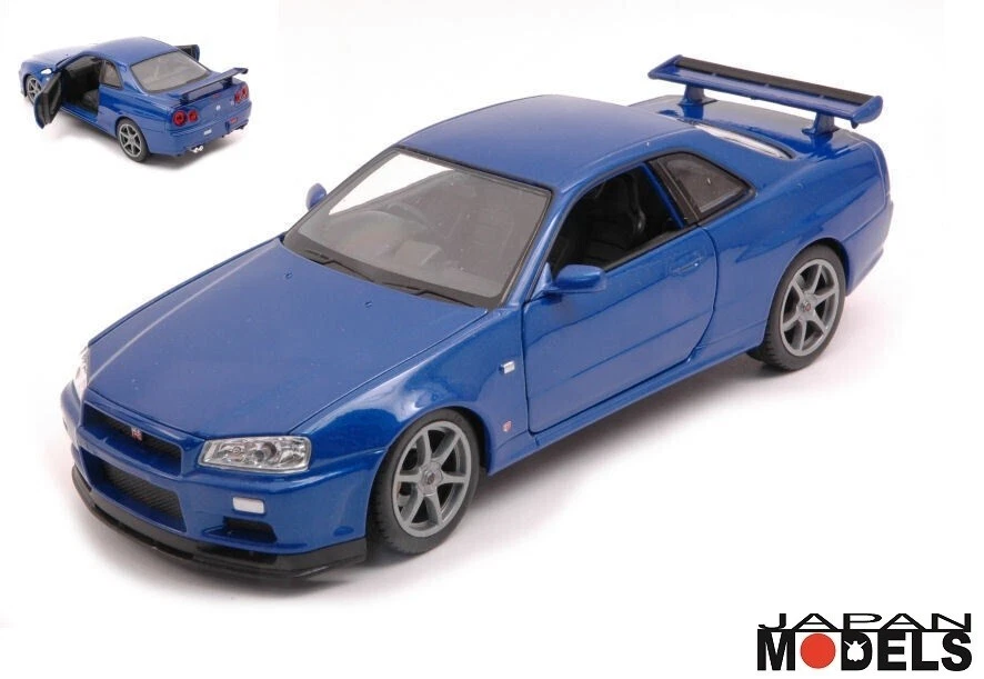 Nissan Skyline GT-R (R34) JDM Welly Nex Models 1:24 Die Cast 24108W New - Immagine 1 di 1
