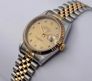 ROLEX OYSTER PERPETUAL DATEJUST EDELSTAHL/18k GOLD HERREN REF.:16233 PAPIERE/BOX - Bild 1 von 6