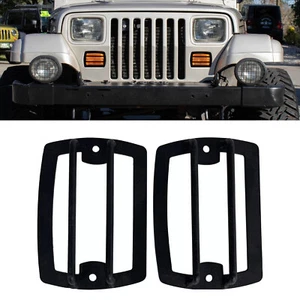 Front Side Turn Signal Light Guard Lamp Covers For 1987-1996 Jeep Wrangler YJ - Picture 1 of 5
