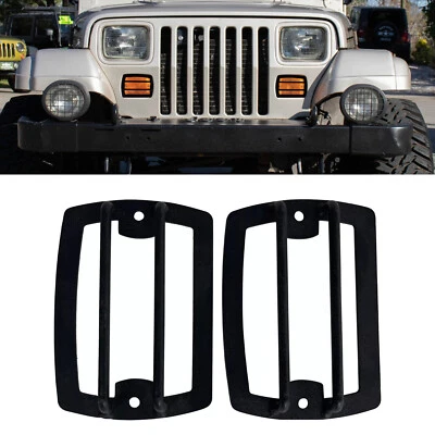 Cubiertas de lámpara protectoras de luz de señal de giro frontal para Jeep Wrangler YJ 1987-1996 Foto 1 de 4