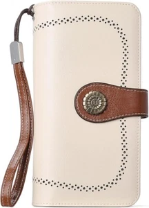 Womens Wallet Genuine Leather Large Capacity Wristlet Clutch Purse Credit Card H - Picture 1 of 6