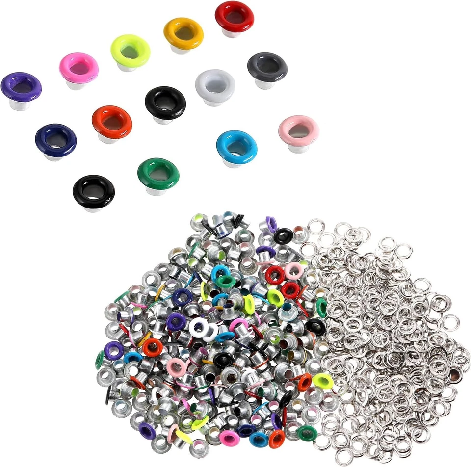 Juego de 210 ojales de metal de 3 mm de 1/8 pulgada para manualidades en papel, álbumes de recortes, tela Foto 1 de 4