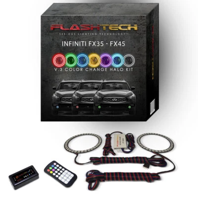 Kit Halo LED Bluetooth Multicolor RGB para Luces Antiniebla 2003-2008 Infiniti FX35 Foto 1 de 4