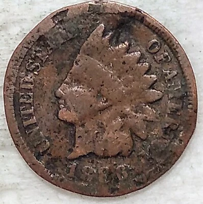 1886 Indian Head Cent Penny - G/VG Type 2 ? - 1C - semi key date- #13052 - Image 1 of 4
