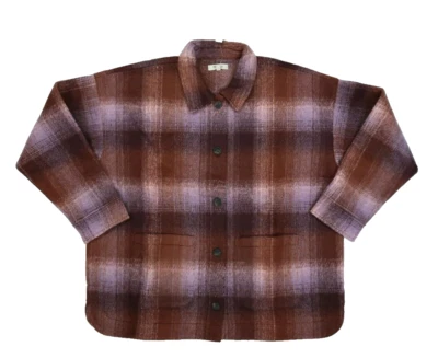 Madewell Camisa Tejida a Cuadros Cepillada Chaqueta Rojo Botón Cazadora Bolsillos Mujer XL Foto 1 de 4