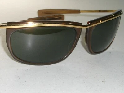 1970's BAUSCH & LOMB RAY BAN L1001 TORT/GOLD BLEND G15 OLYMPIAN WRAP SUNGLASSES - Image 1 of 4