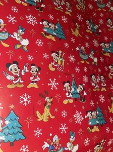 Disney Mickey Minnie Goofy Daisy Christmas Wrapping Paper  12m X 69cm & 30 Tags - Picture 1 of 7