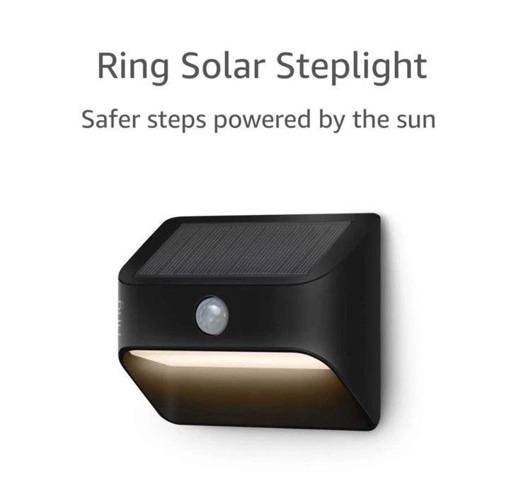 Ring Solar Steplight Outdoor Motion-Sensor Security Light Black (Bridge Requ