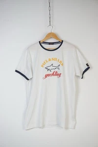 Camiseta para hombre Paul & Shark 100 % algodón blanca logotipo grande 4XL - Imagen 1 de 14
