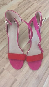 Color Block Pumps Absatzsandalen Pink Rot - Bild 1 von 3