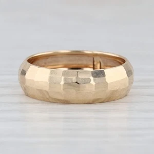 Beveled Pattern Band 14k Yellow Gold Size 7 Wedding Band Stackable - Picture 1 of 10