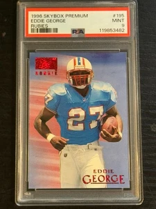 1996 Skybox Premium Rubies #195 Eddie George PSA MINT 9 (pop:6, higher:2) - Picture 1 of 2