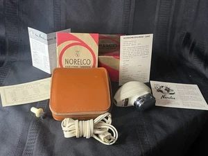 Rasoio uomo vintage Norelco bianco in scatola custodia vera pelle istruzioni SC7759 - Foto 1 di 13