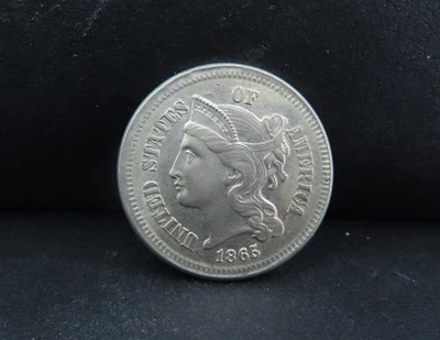1865 BU Uncirculated 3 Cent Nickel - Image 1 of 2