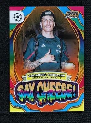 2023-24 Topps Stadium Club Chrome UCL Orange Refractor 17/25 Alejandro Garnacho - Image 1 of 3