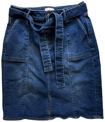 Loft выход женщин галстук талии Jean юбка эластичной джинсовой ткани размер 8 синий средний стирка - Изображение 1 из 4