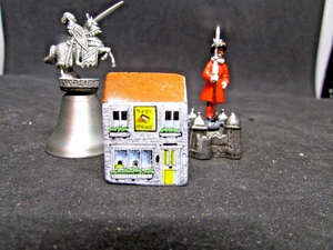 Group of 3 British Themed Thimbles - Ceramic & Pewter                   (X - Picture 1 of 13